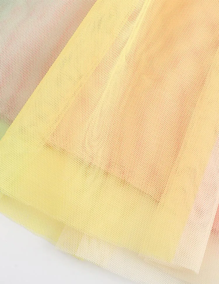 Shining Butterfly Printed Rainbow Tulle Dress - Image 4