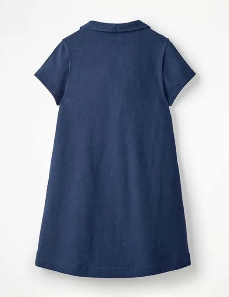Equestrian Appliqué Short Sleeve Dress - Image 2