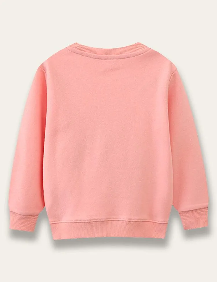 Sparkling Floral Unicorn Appliqué Sweatshirt - Image 2