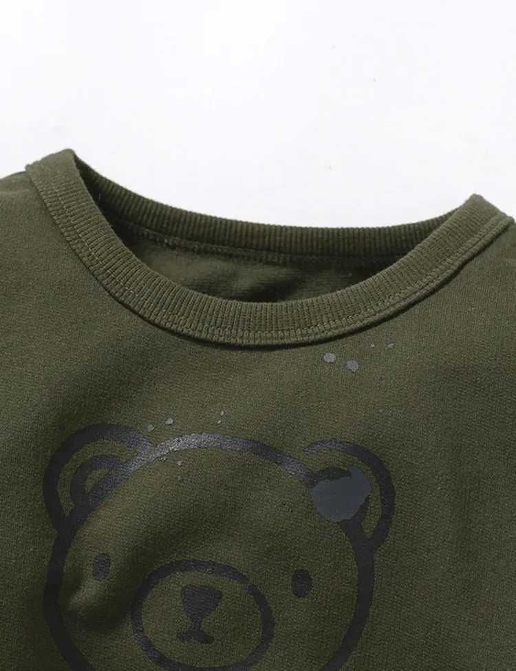 Splash-Ink Bear Printied Long-Sleeve Set - Image 3