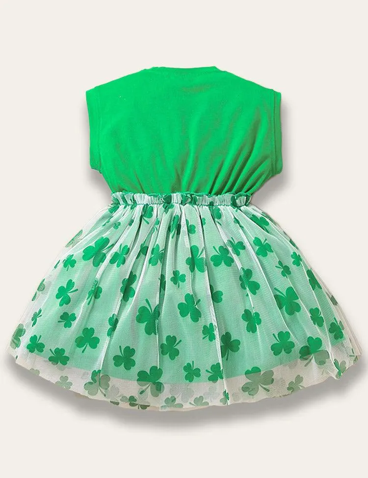 St. Patrick's Day Clover Tulle Dress - Image 3