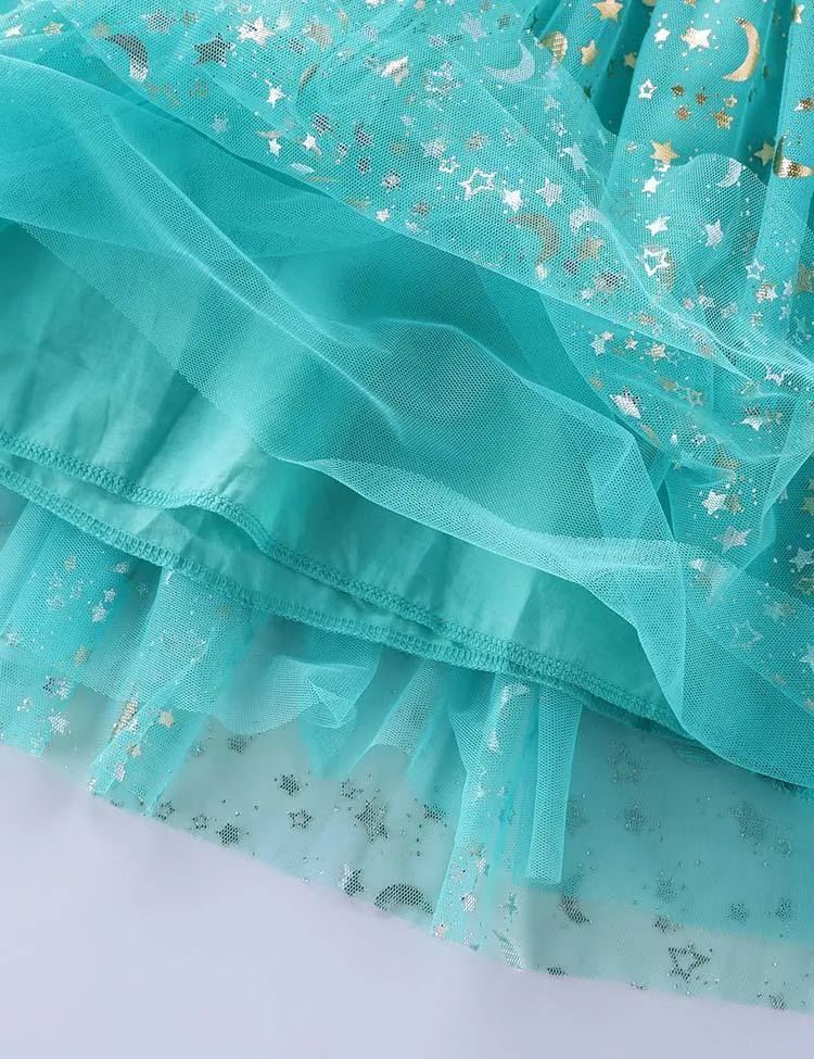 Star Moon Unicorn Printed Mesh Dress - Image 2