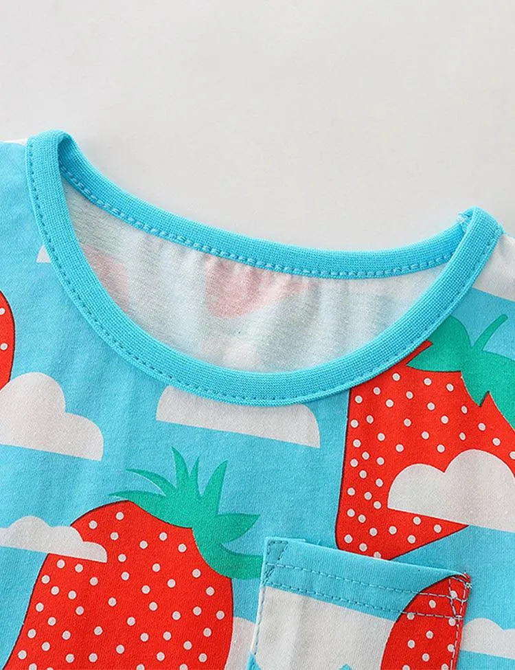 Strawberry Cloud Print Dress - Image 2