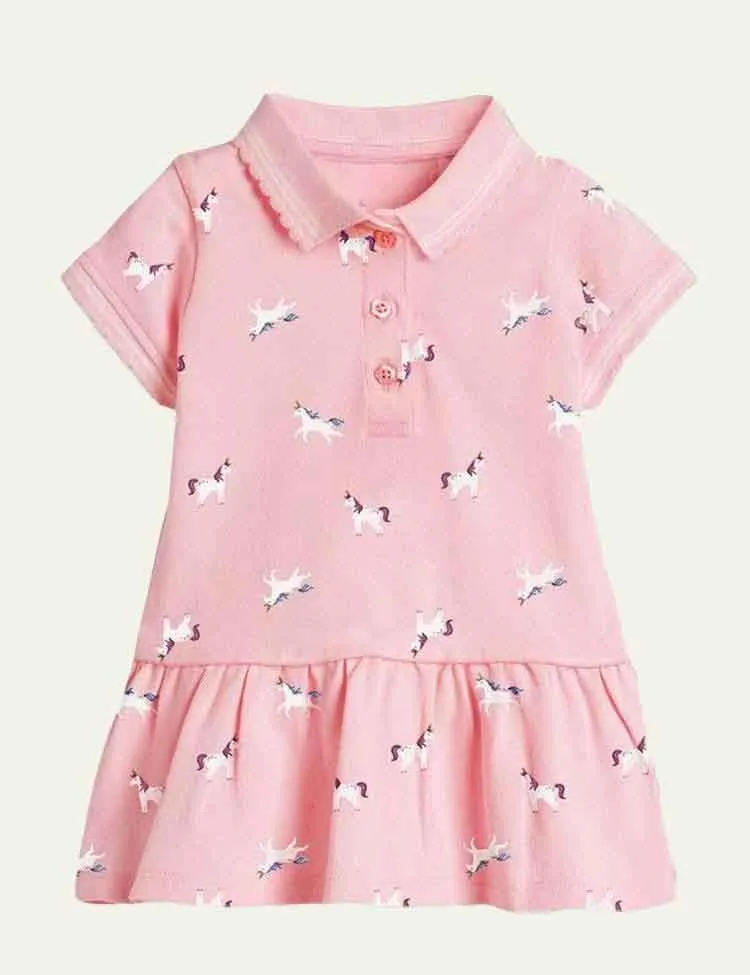 Strawberry Polka Dot Polo Dress