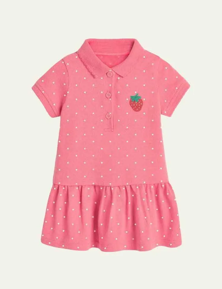 Strawberry Polka Dot Polo Dress - Image 4