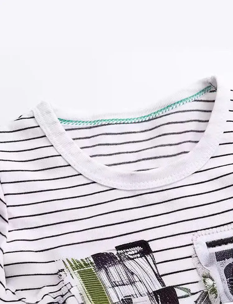 Striped Truck Appliqué T-shirt - Image 4