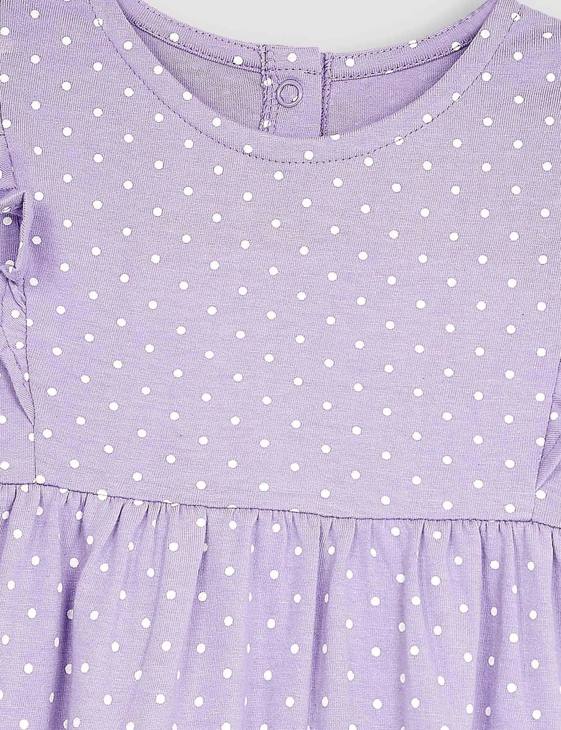 Appliqué Frill Shoulder Pretty Summer Jersey Dress - Image 3