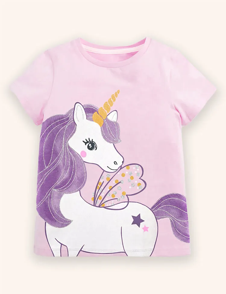 Unicorn Applique T-shirt Set - Image 2