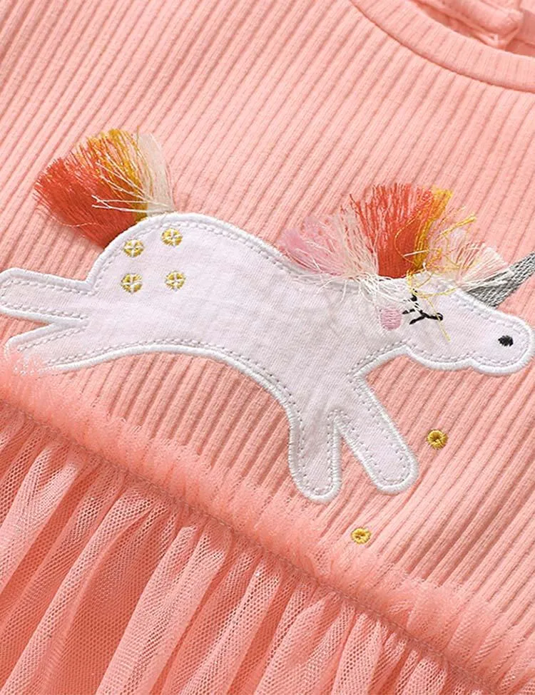 Unicorn Appliqué Tulle Dress - Image 2