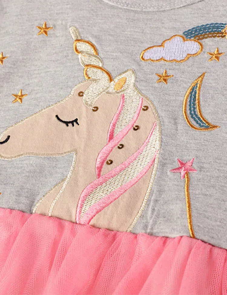 Unicorn Appliqué Tulle Dress - Image 3