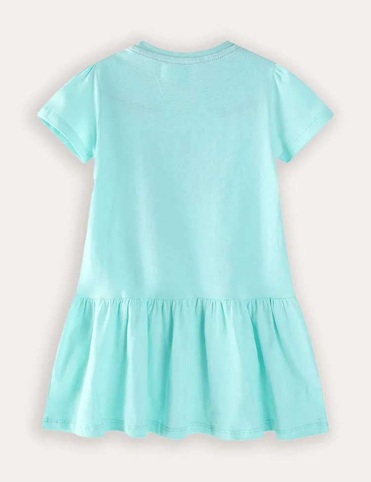 Unicorn Embroidered Cotton Dress - Image 2