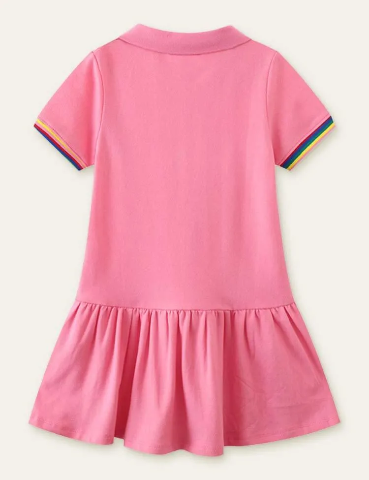 Unicorn Embroidered Polo Dress - Image 2