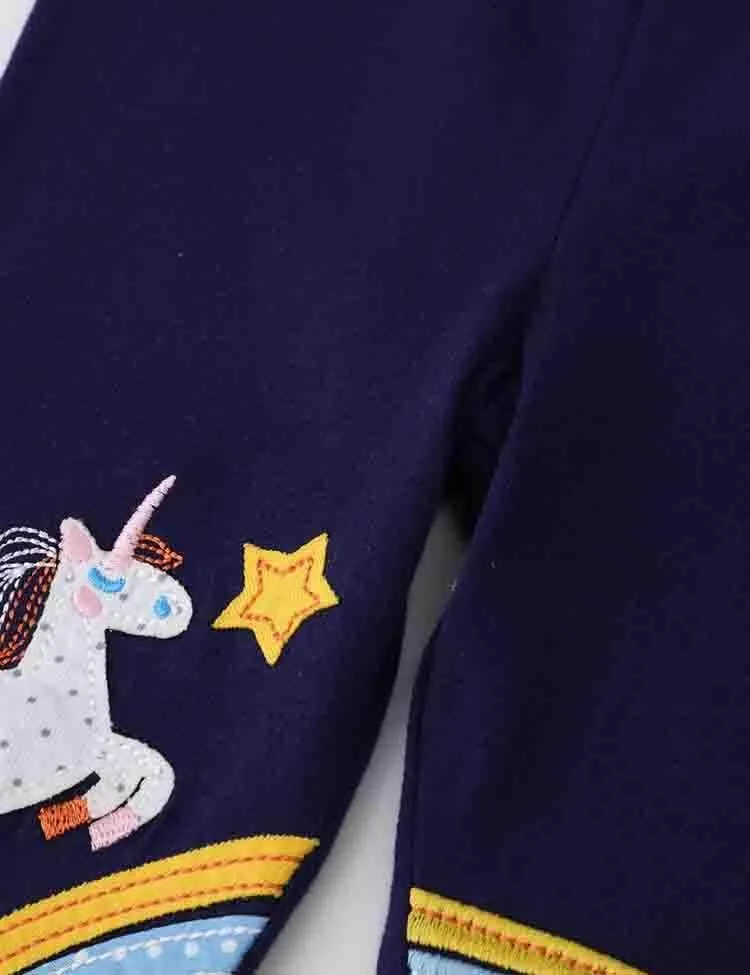 Rainbow Unicorn Appliqué Leggings - Image 3