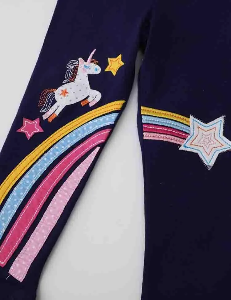 Rainbow Unicorn Appliqué Leggings - Image 4