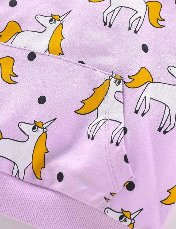 Unicorn Polka Dot Printed Long Sleeve Sweatshirt - Image 2