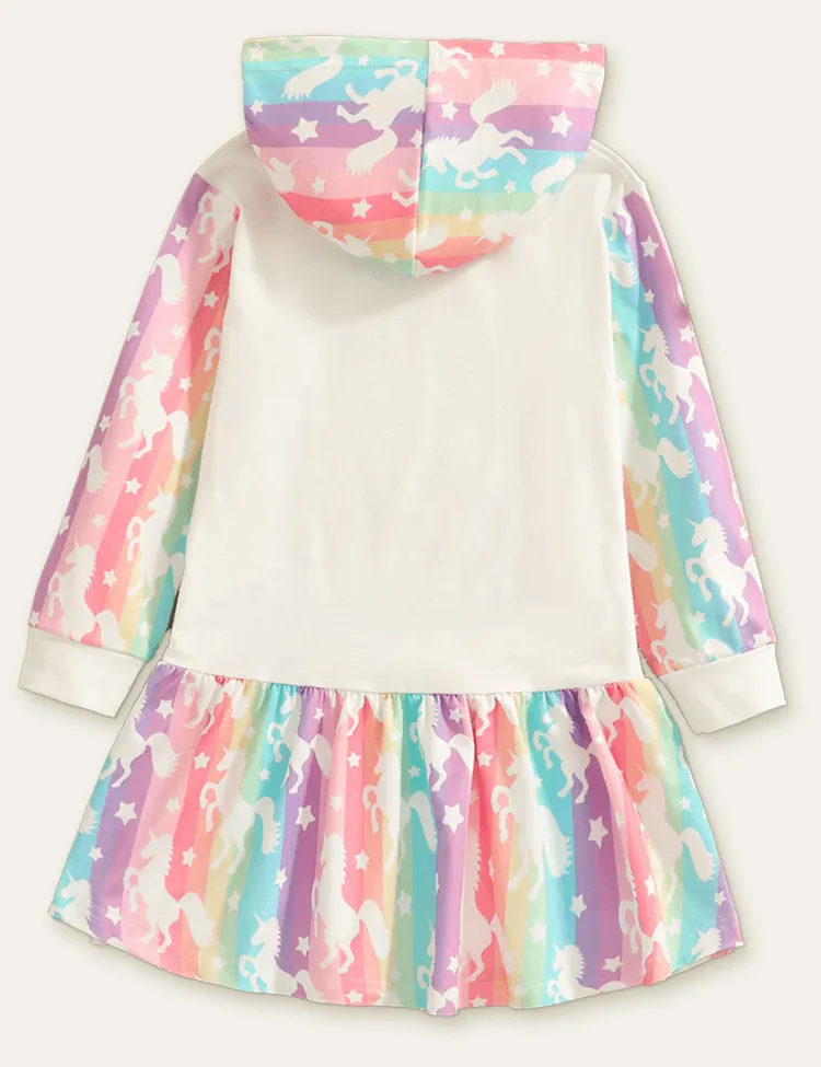 Unicorn Printed Hooded Dress - Image 2