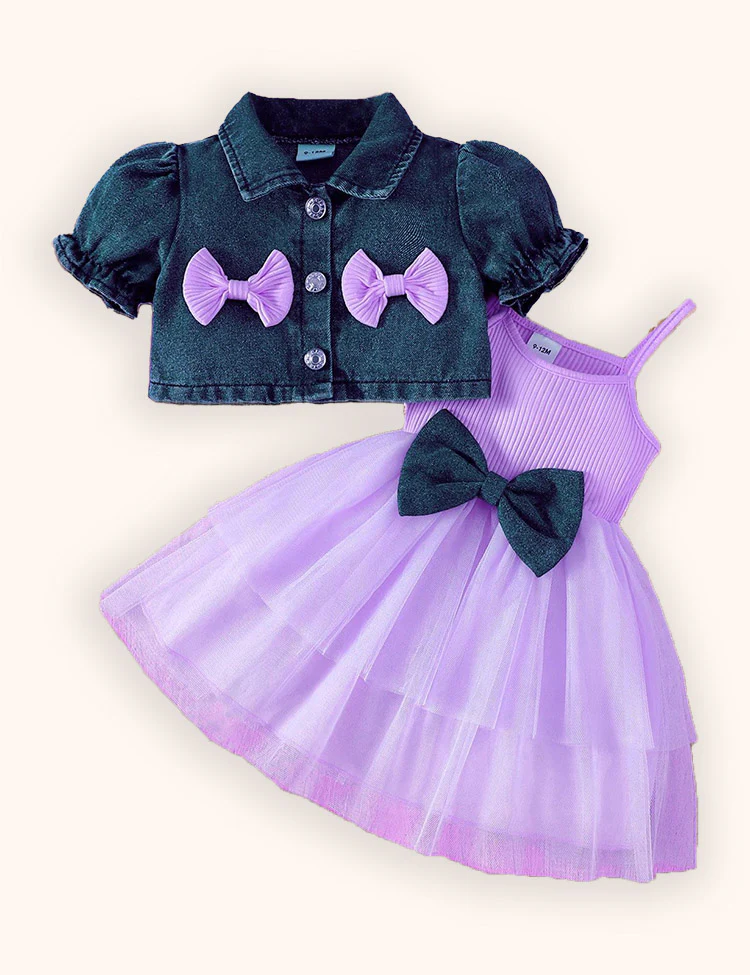 Valentine's Day Denim Jacket Dress Set - Image 2