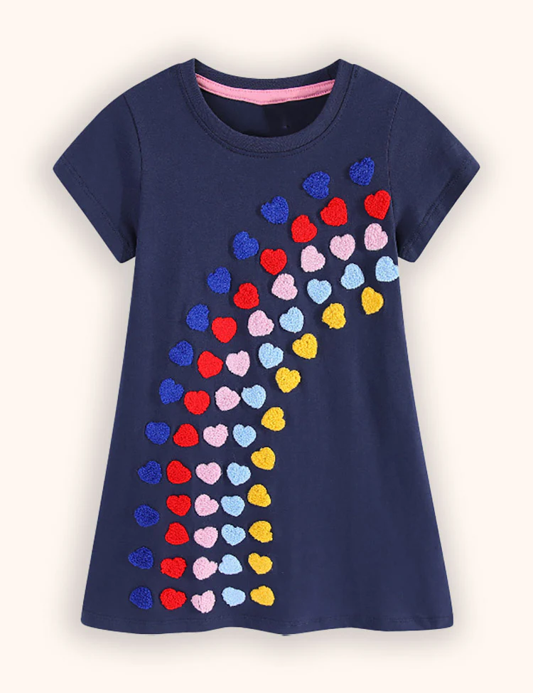 Valentine's Day Heart Embroidered Dress