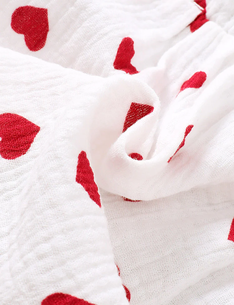 Baby Valentine's Day Heart Print Bow Dress - Image 3