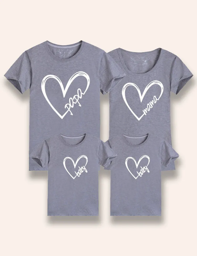 Valentine's Day Heart Printed Family Matching T-Shirt - Image 2