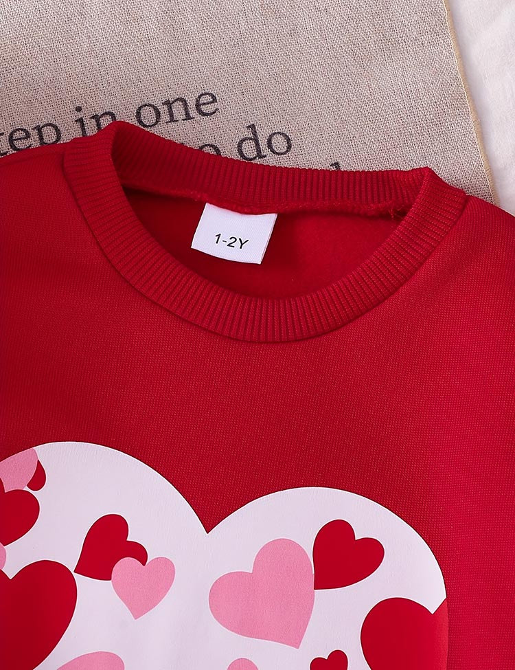 Valentine's Day Love Print Sweatshirt Set - Image 3