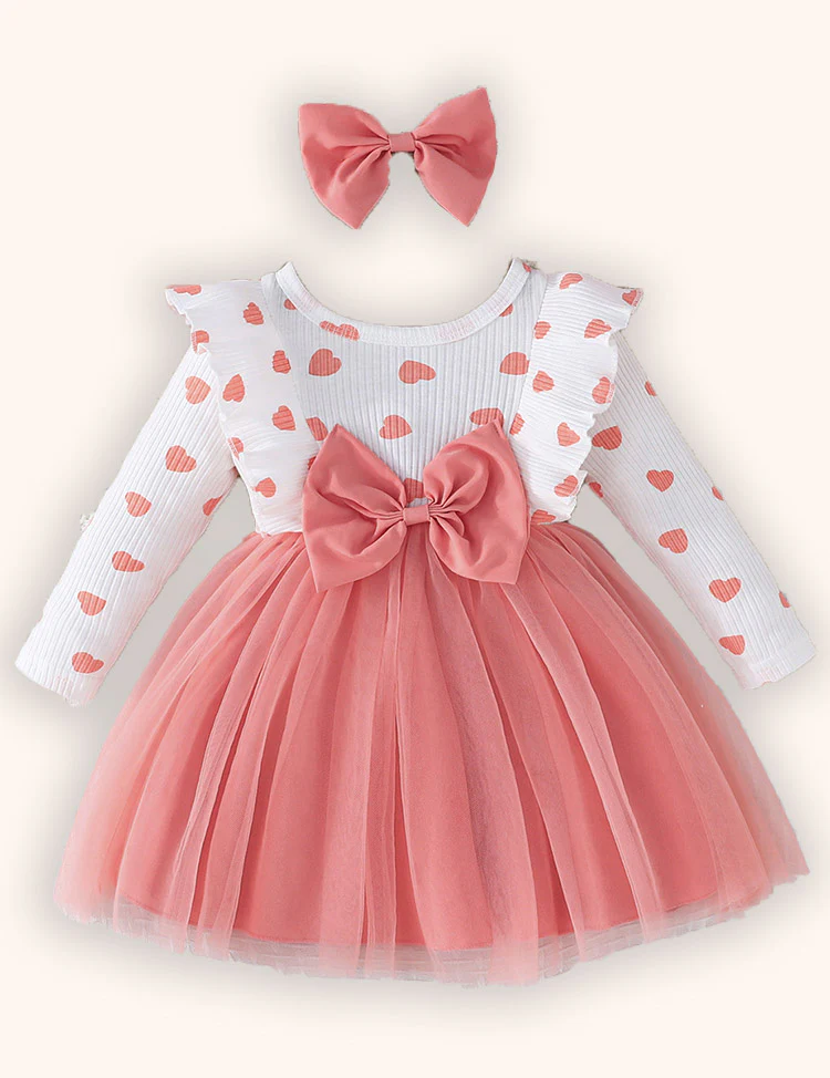 Valentine's Day Love Printing Splicing Tulle Dress - Image 15