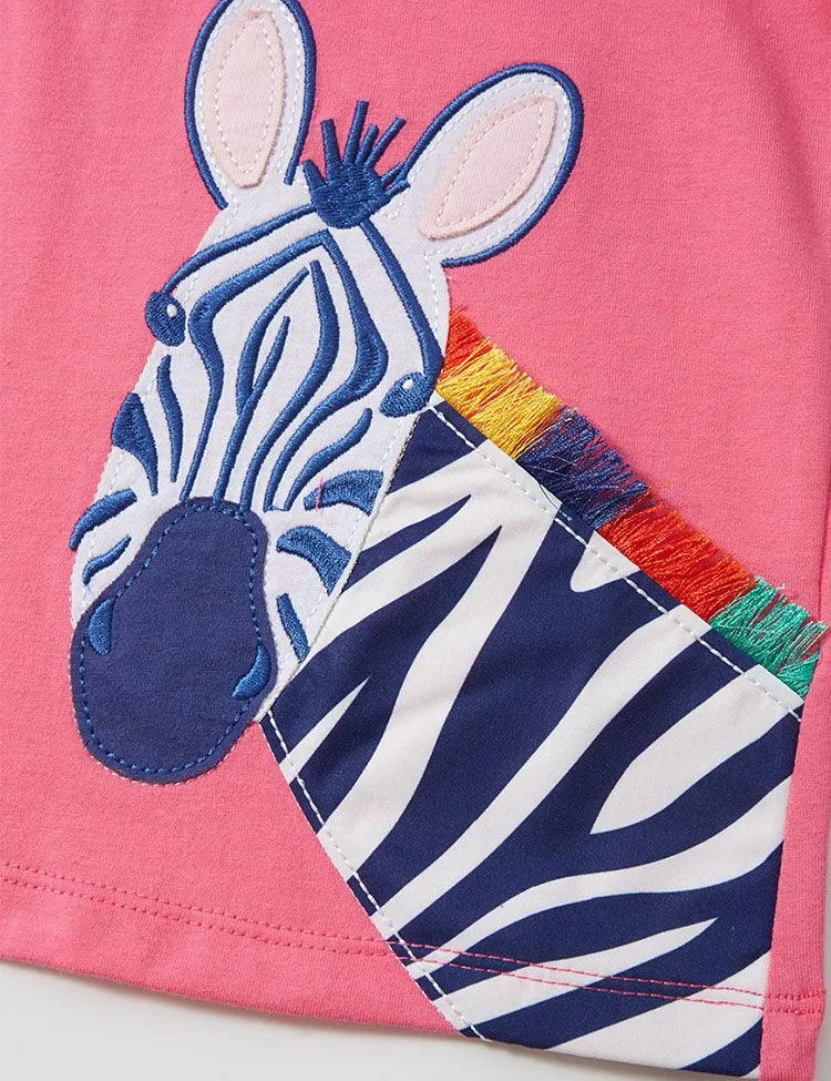 Zebra Appliqué Crewneck T-shirt - Image 3