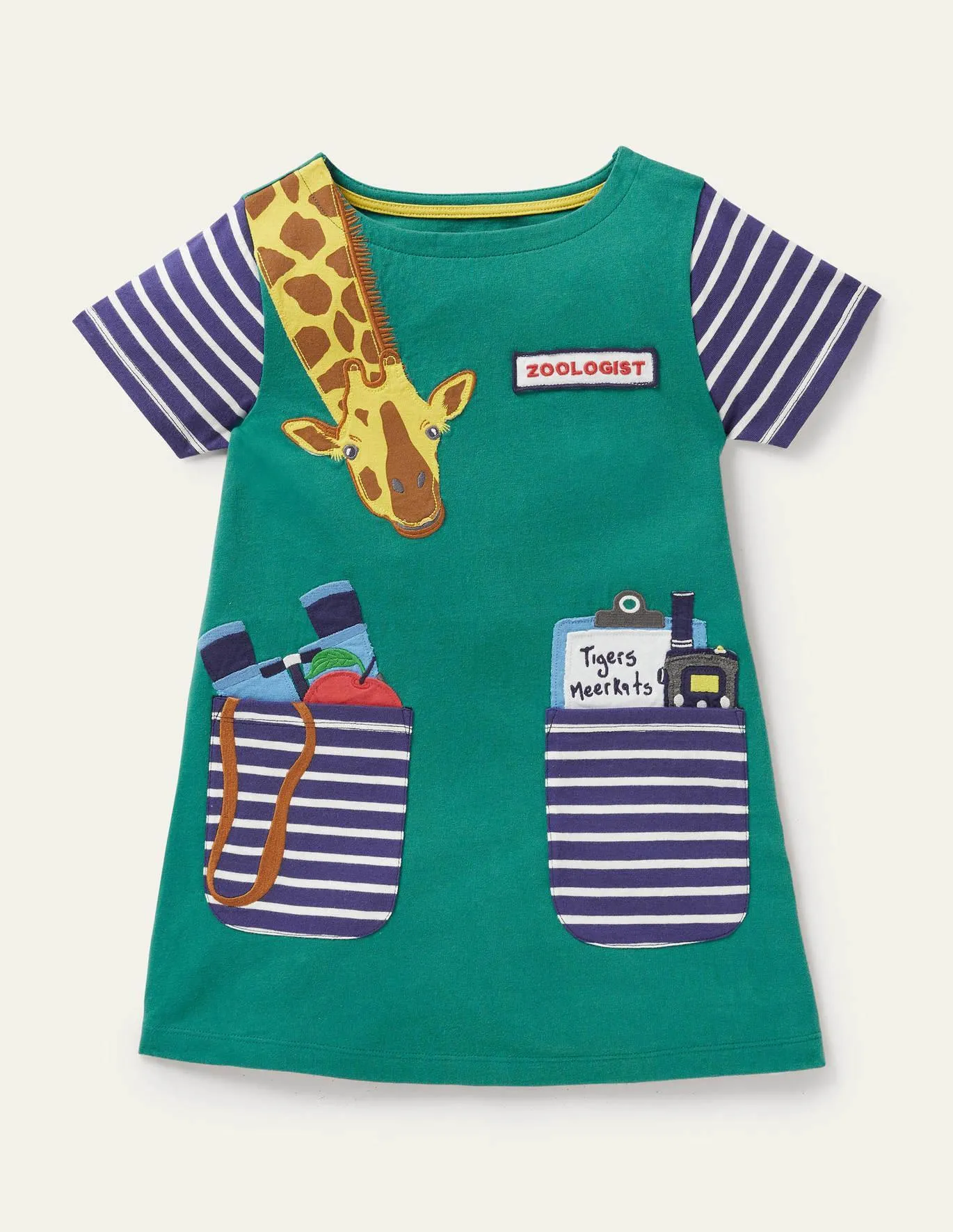Zoologist Appliqué Pocket Jersey Tunic